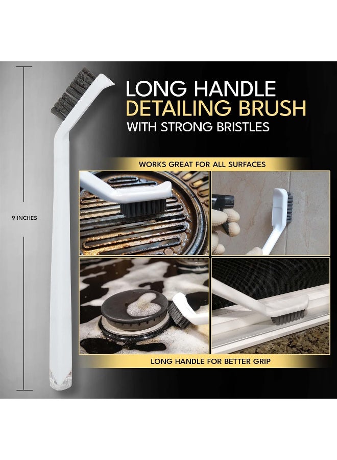 The Crown Choice Grout Cleaning Brushes Set (3 Pack) – Deep Cleaner Small Multi-Purpose Scrub Brush Set with Stiff Nylon Bristles to Clean Corners, Spaces, Tile, Shower, Window, Door Track, Floors - Image 3
